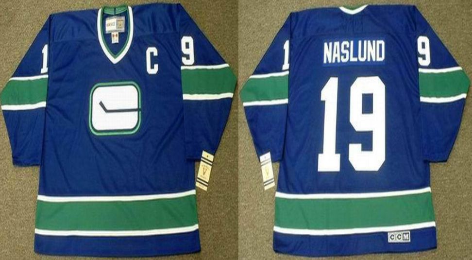 2019 Men Vancouver Canucks 19 Naslund Blue CCM NHL jerseys